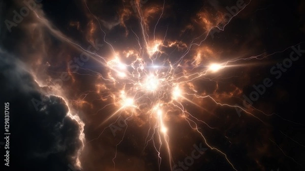 Fototapeta star explosion with particles and star dust