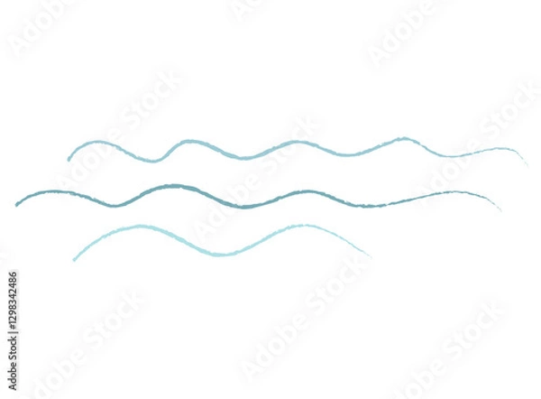 Obraz Set of Three Simple Wave Illustrations. Curved Lines in Vector Style on White Background