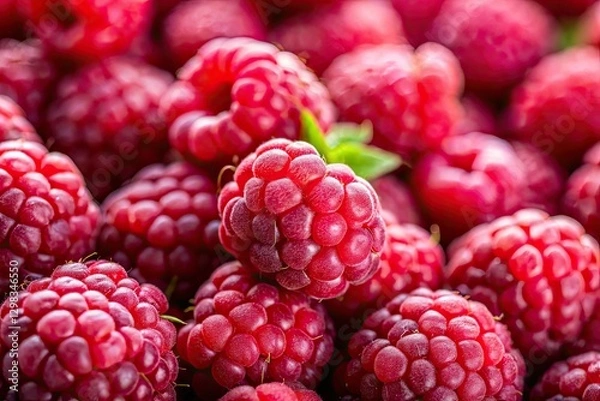 Obraz High-resolution images capture a vibrant raspberry splash, a summer fruit burst.