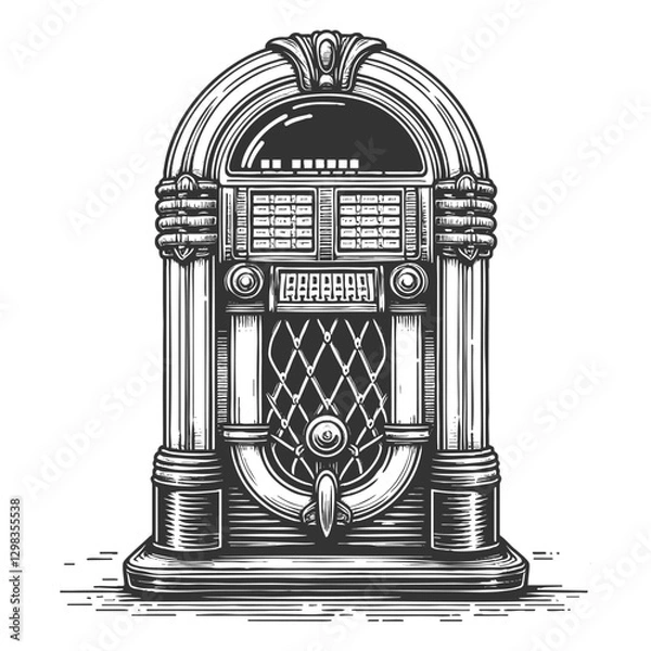 Obraz Jukebox Retro Music vector illustration