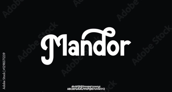 Obraz Elegant luxury curvy serif alphabet display font vector
