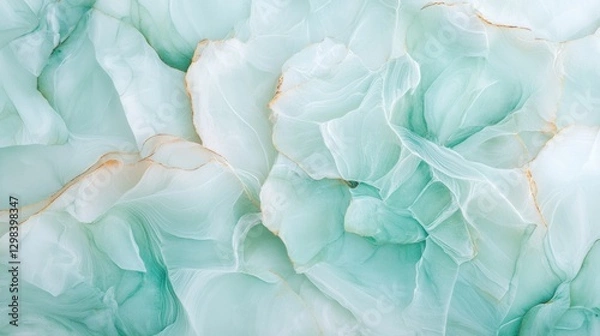 Fototapeta Abstract Mint Green Marble Texture with Flowing Organic Patterns