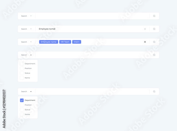 Obraz Search form keywords UI design 