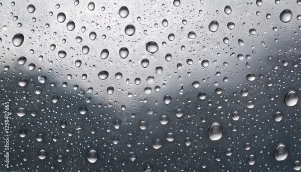 Fototapeta Realistic rain drops on the transparent background. Vector
