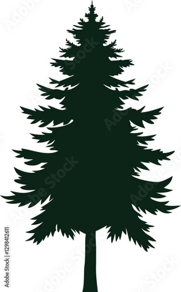 Obraz pine tree silhouette vector