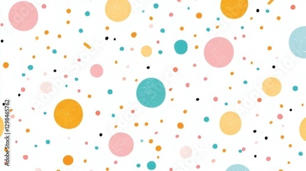 Obraz Colorful abstract pattern with various circles and shapes on a white background for design