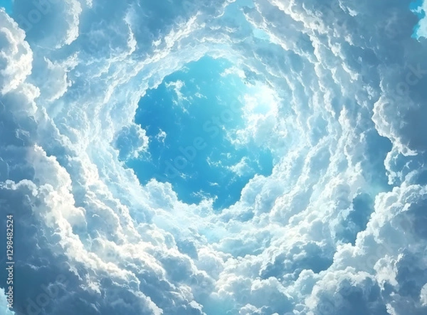 Fototapeta White clouds in the blue sky, beautiful clouds, background image, banner design, high resolution, no text or letters, high definition, high quality, high detail, high sharpness