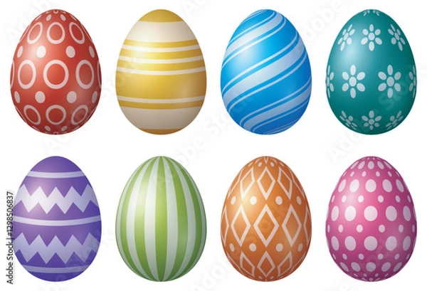 Obraz Colorful easter eggs on a white background
