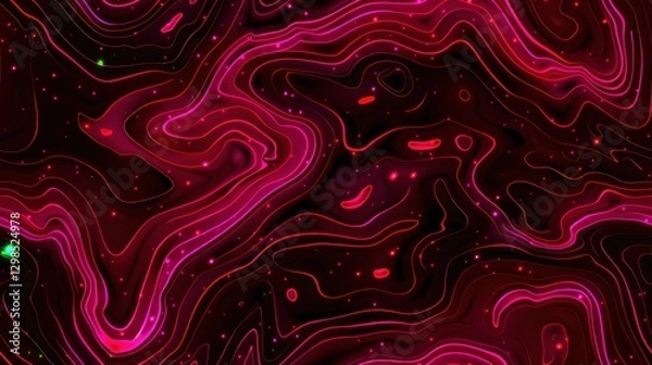 Obraz Vibrant Abstract Background Featuring Swirling Pink, Red, and Green Hues With a Fluid Marble-Like Texture Perfect for Various Artistic Projects