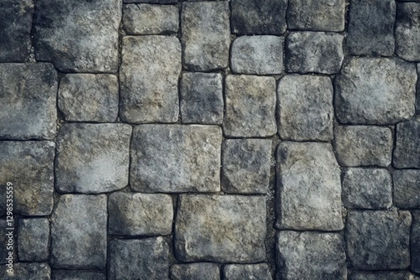 Fototapeta Dark stone wall texture with natural patterns. AI image