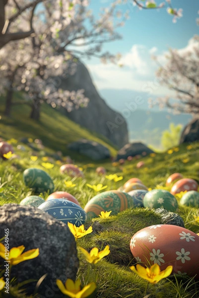 Obraz Easter vertical Background for post card