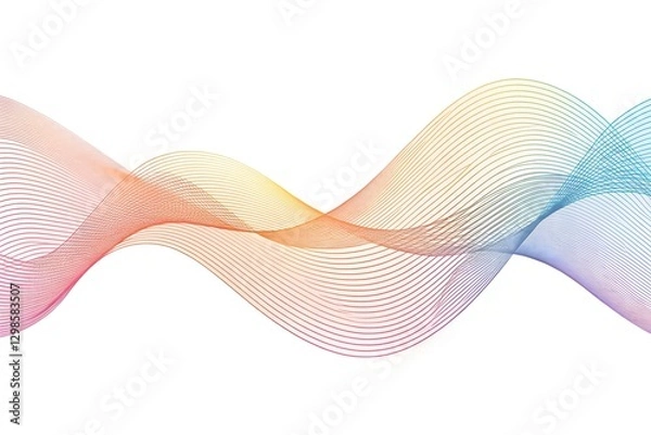 Obraz Minimal Digital Wave Pattern with Soft Curves and Gradient
