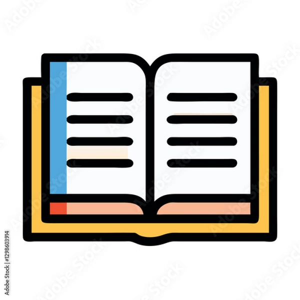 Fototapeta Open Book Icon Vector for Education and Reading