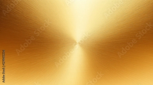 Obraz brushed metal texture,Shiny radial shape brushed metal texture. Round polished gold metallic surface background