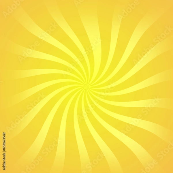 Fototapeta Abstract yellow spiral background with radiating lines and vibrant color tones
