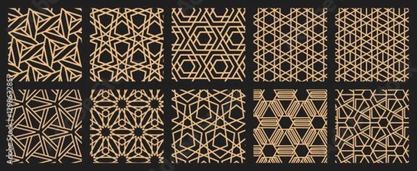 Obraz Intricate Geometric Line Patterns Set. For Modern Aesthetic Designs and Digital Art Inspirations