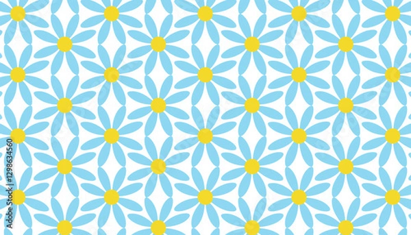 Fototapeta Botany flowers pattern, Hand-drawn botanical element, Vector illustration doodle floral  on white background, minimal botanical art.