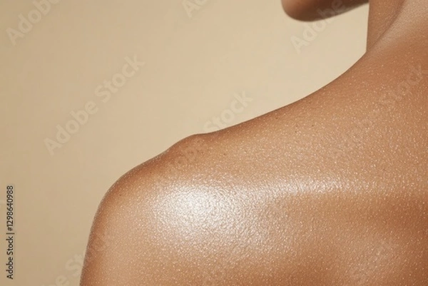 Obraz Smooth skin radiates warmth, showcasing play of light on shoulde