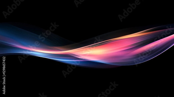 Obraz Vibrant Light Streaks on Black Background – Abstract Motion Flow