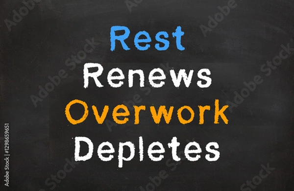 Obraz Rest Renews Overwork Depletes