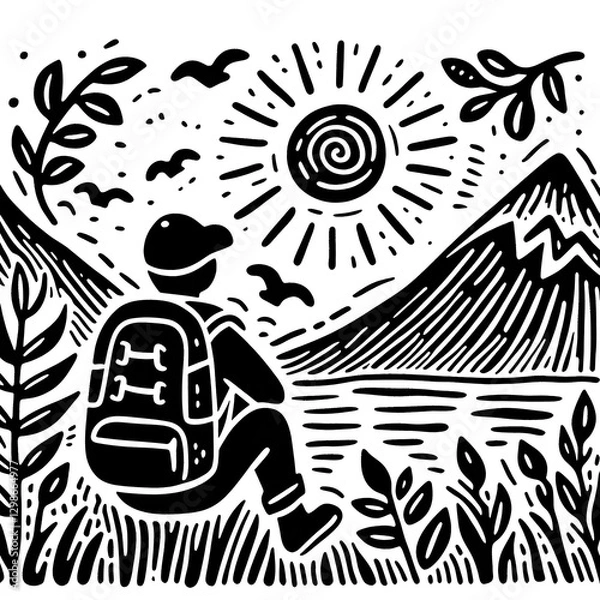 Fototapeta vector illustration of a man