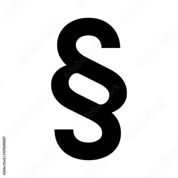 Obraz Black § section sign, isolated vector on transparent background