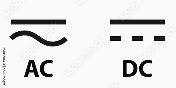 Fototapeta The symbols for alternating current (AC) and direct current (DC)