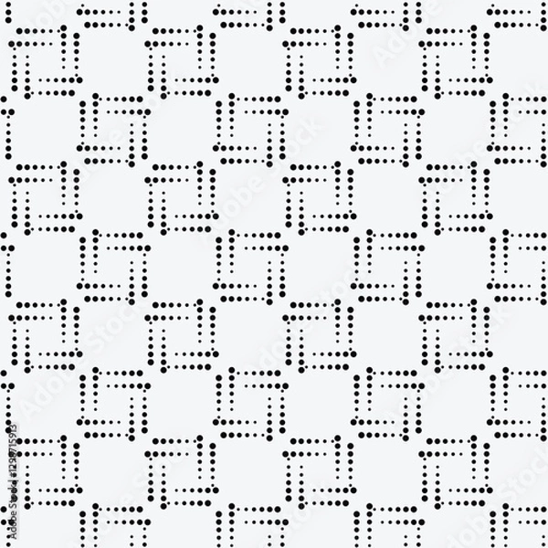 Fototapeta Seamless halftone vector background. Filled with black circles .Middle fade out. Based on Russian traditional ornament. Vector illustration