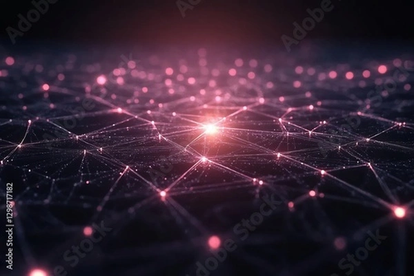 Obraz glowing futuristic cyber fractal AI pathways