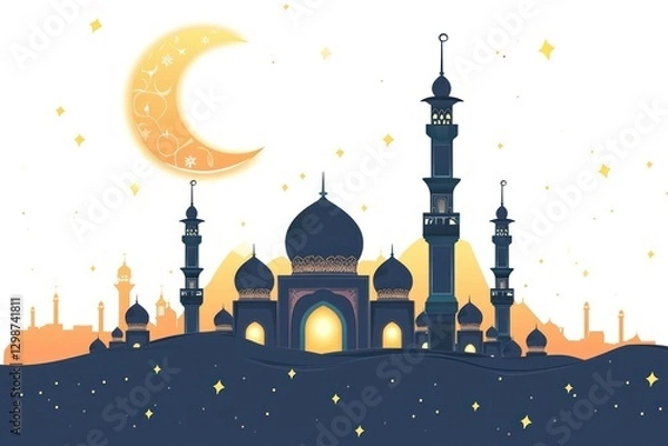 Fototapeta Ramadan architecture building tower.