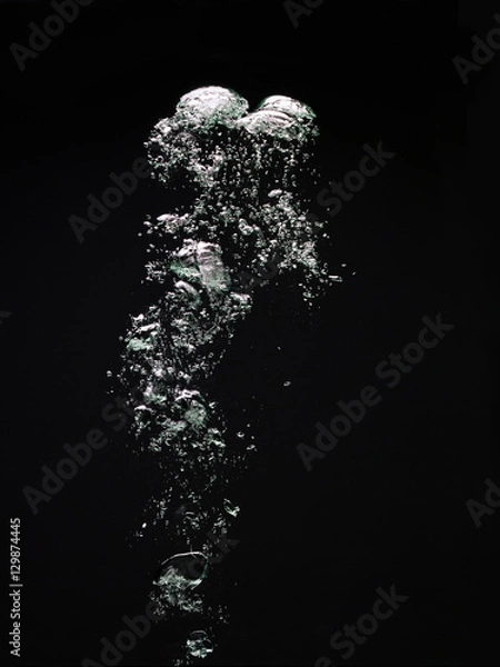 Obraz Water bubbles on black background