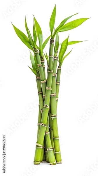 Obraz Bamboo growth in natural field white background close-up shot indoor environment eco-friendly concept