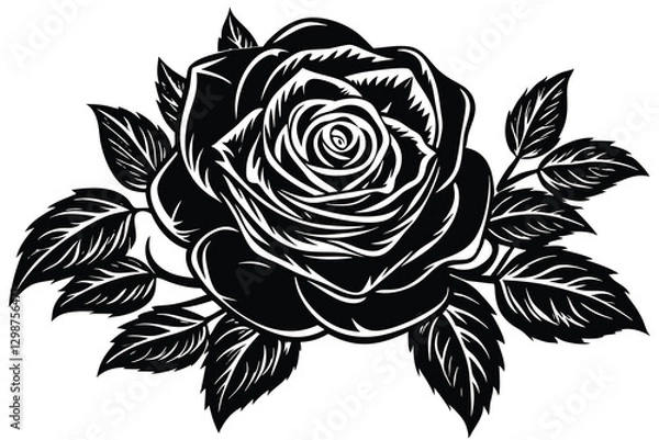 Fototapeta Black Rose Illustration vector