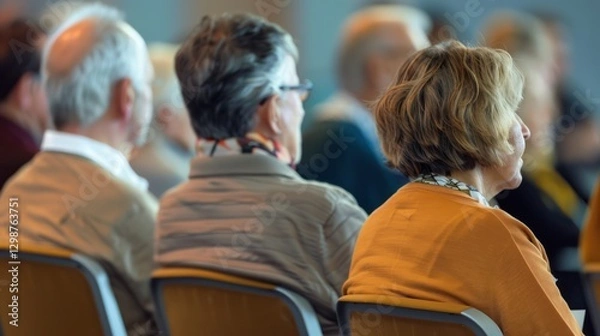 Obraz Audience of Senior Citizens Attentive at a Conference