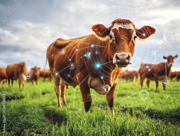 Obraz Smart Agriculture Solutions with IoT Devices for Livestock Tracking