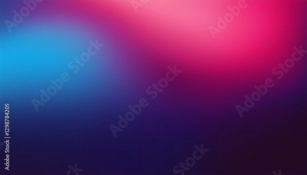 Fototapeta Blurred color gradient purple pink blue grainy color gradient background dark abstract backdrop banner poster card wallpaper website header design