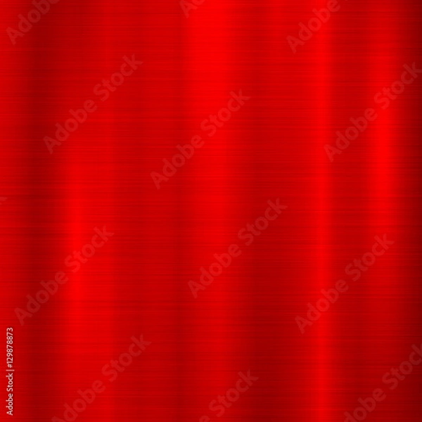 Obraz Red metal abstract technology background with polished, brushed texture, chrome, silver, steel, aluminum for design concepts, web, prints, posters, wallpapers, interfaces. Vector illustration.