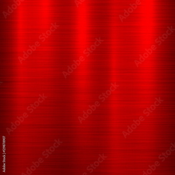 Obraz Red metal abstract technology background with polished, brushed texture, chrome, silver, steel, aluminum for design concepts, web, prints, posters, wallpapers, interfaces. Vector illustration.