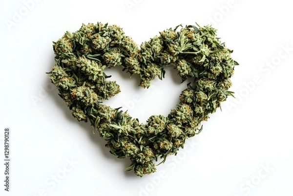 Fototapeta Marijuana Buds Arranged in a Heart Shape