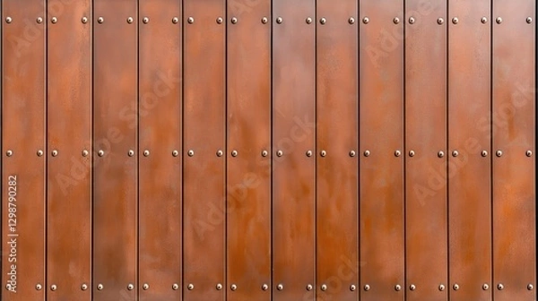 Fototapeta Rustic metal panel texture with rivets for industrial and modern design concepts