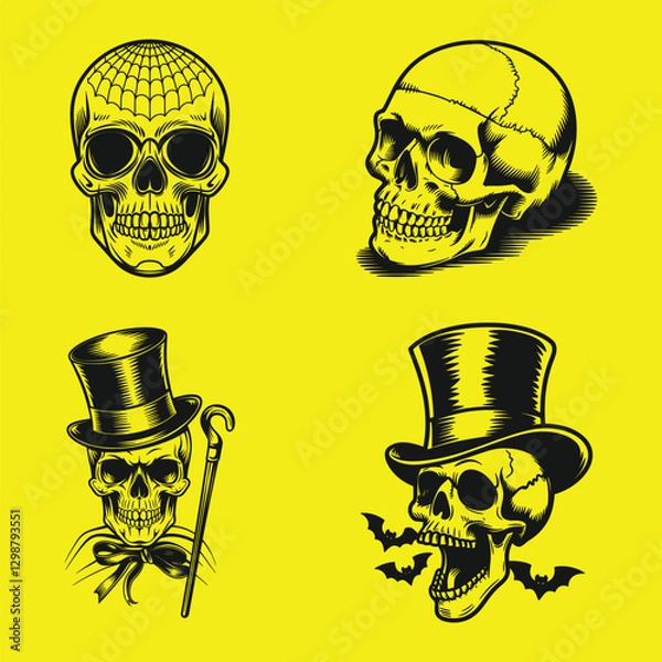 Obraz Premium skull vector set design