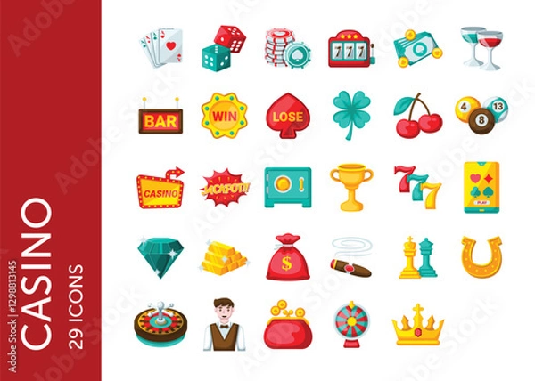 Obraz Casino icon pack. Set icon design
