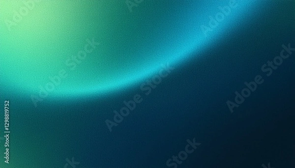 Fototapeta Teal green blue grainy color gradient background glowing noise texture cover header poster design