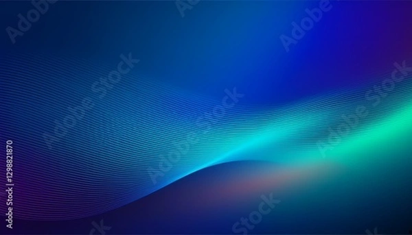 Obraz A vibrant, abstract gradient background with a smooth transition from deep blue to bright blue, with a soft green blend in between.	
