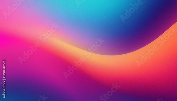 Fototapeta Abstract vibrant color flow abstract grainy background pink blue purple red noise texture summer banner header poster design