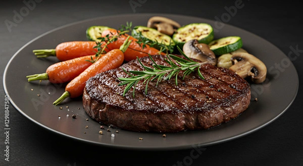 Obraz beef steak with vegetables