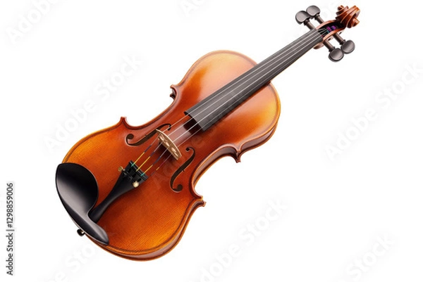 Fototapeta Elegant violin png on transparent background studio shot musical instrument artistic environment close-up view
