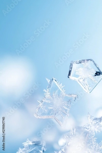 Fototapeta close-up of frost patterns forming intricate crystalline structures on glass surface