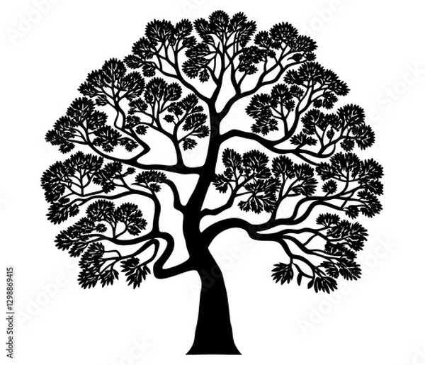 Fototapeta Silhouette of a tree with sprawling branches . Tree PNG