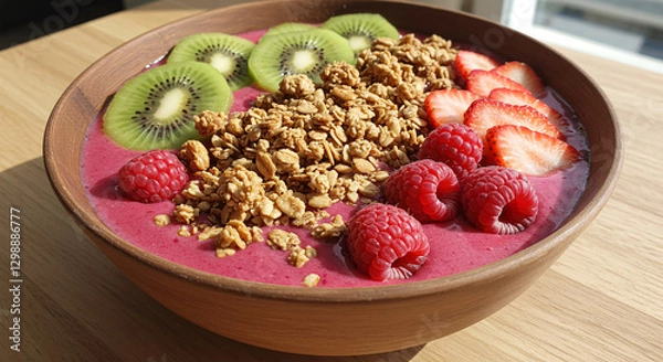 Fototapeta muesli with berries